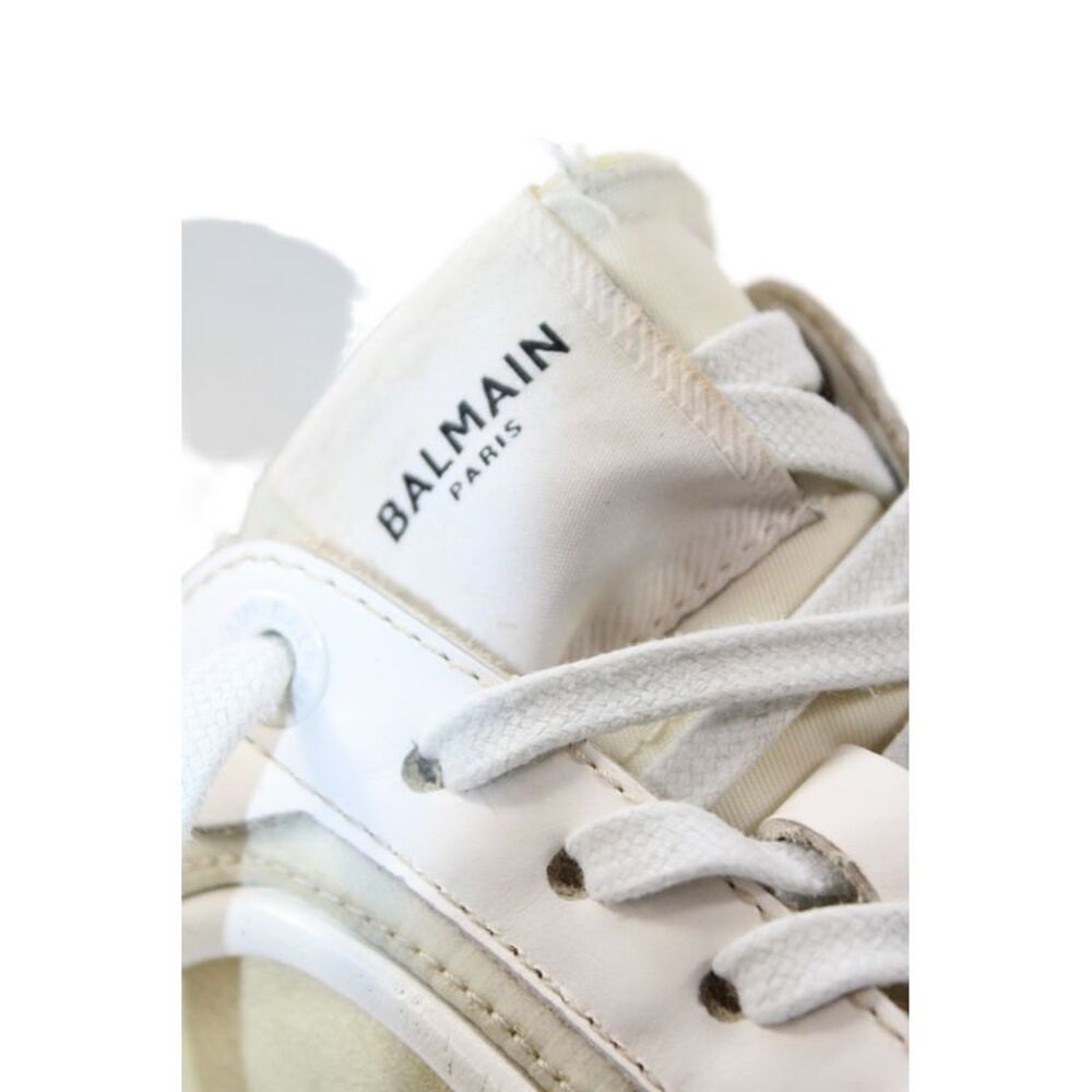 Balmain Womens Suede Lace-Up Racer Sneakers Beige Size 7 - Picture 11 of 11